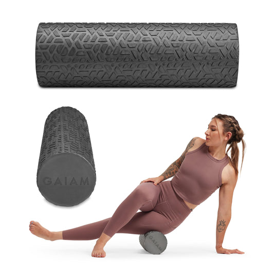 Gaiam Restore Foam Roller for Muscle Massage - Textured Muscle Massager for Stimulation, Total Body Pain Relief for Back, Neck, Foot, Calf, Leg, Arm…