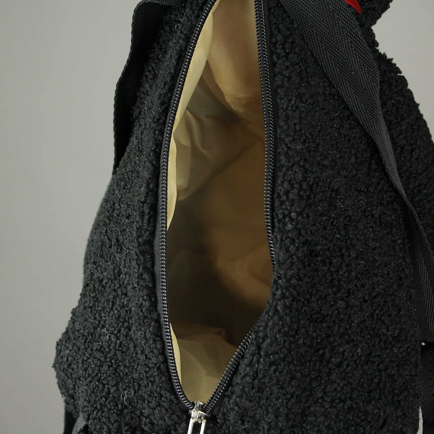 Cute Furry Plush Black Cat Mini Backpack Stuffed Animal Shoulder Fashion Bag, 19.5 Inch