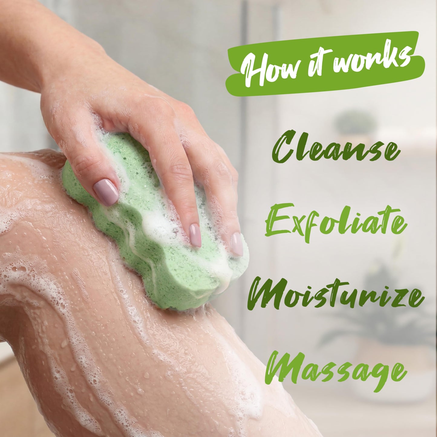 Spongeables Body Wash in a 20+ Wash Sponge, Cool Cucumber, 3 Count
