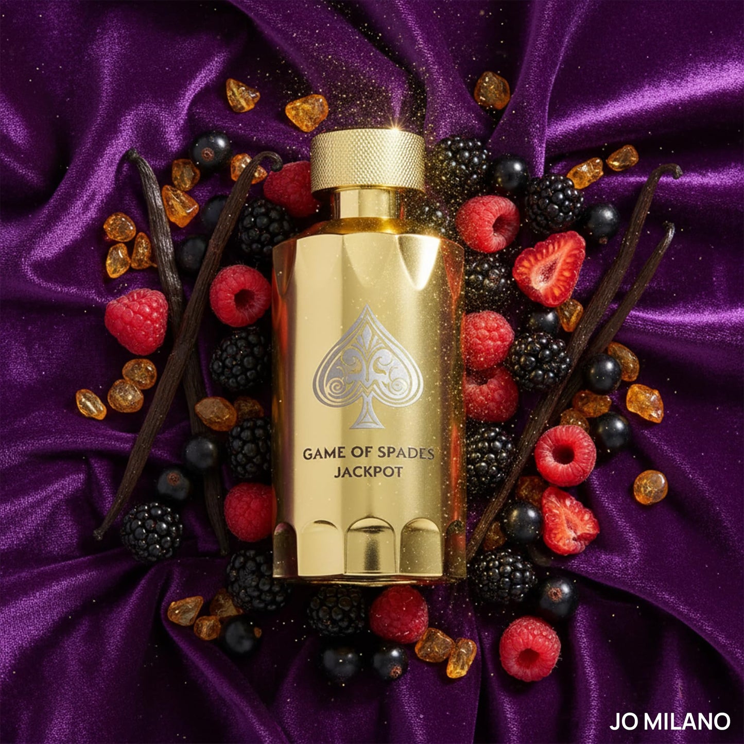 Jo Milano Game of Spades Jackpot Parfum Spray | 3.4 oz (100ml) | Vanilla, Amber, Sweet, Fresh, Fruity Scent | Long Lasting Fragrance for Men and Women