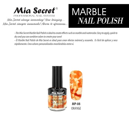 Mia Secret - Nail tint - Marble Nail Polish - Pick Your Color (ORANGE) Beauty & Personal Care Mia Secret