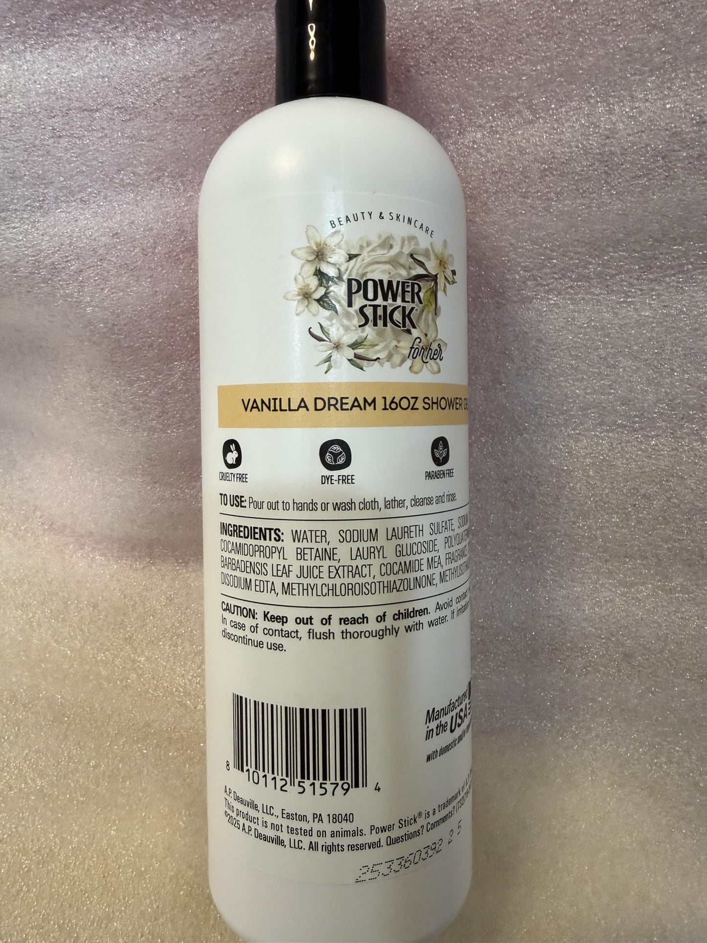 Power Stick for Her Limited Edition Vanilla Dream Shower Gel, Body Wash, 33.8 Fl Oz, Paraben Free, All Skin Types