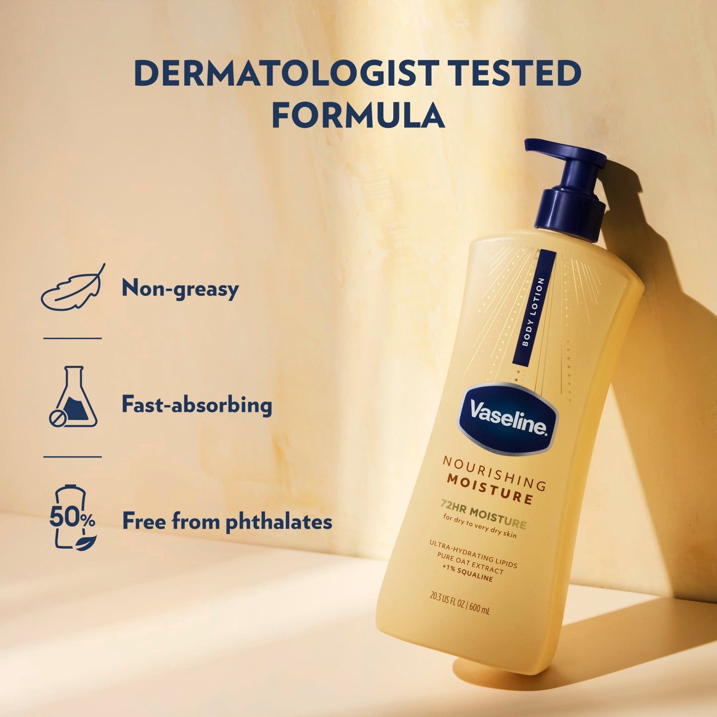 Vaseline Nourishing Moisture Nourishing Moisture Body Lotion for Dry Skin, Made with Ultra-Hydrating Lipids + Pure Oat Extract for Nourished