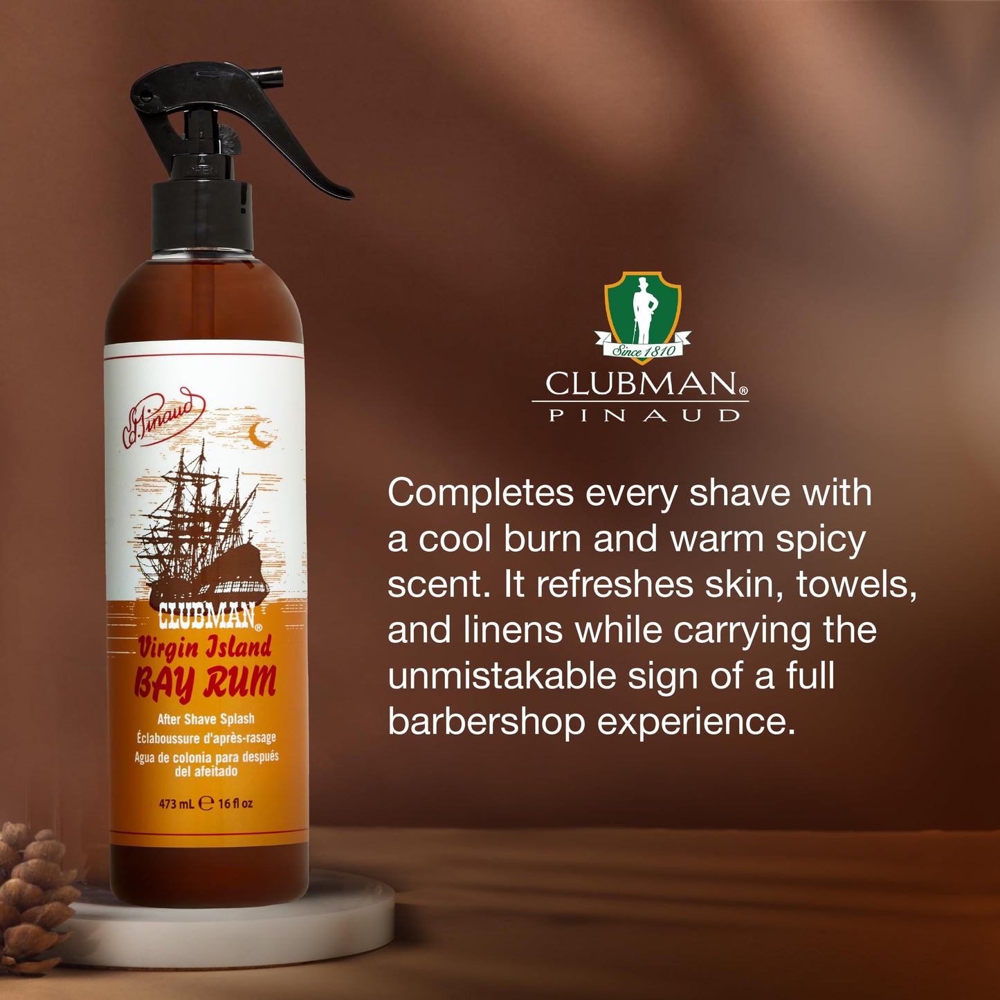Clubman Virgin Island Bay Rum After Shave Spray Cologne - Classic Aftershave for Men Splash, After Shaving, 16 fl oz