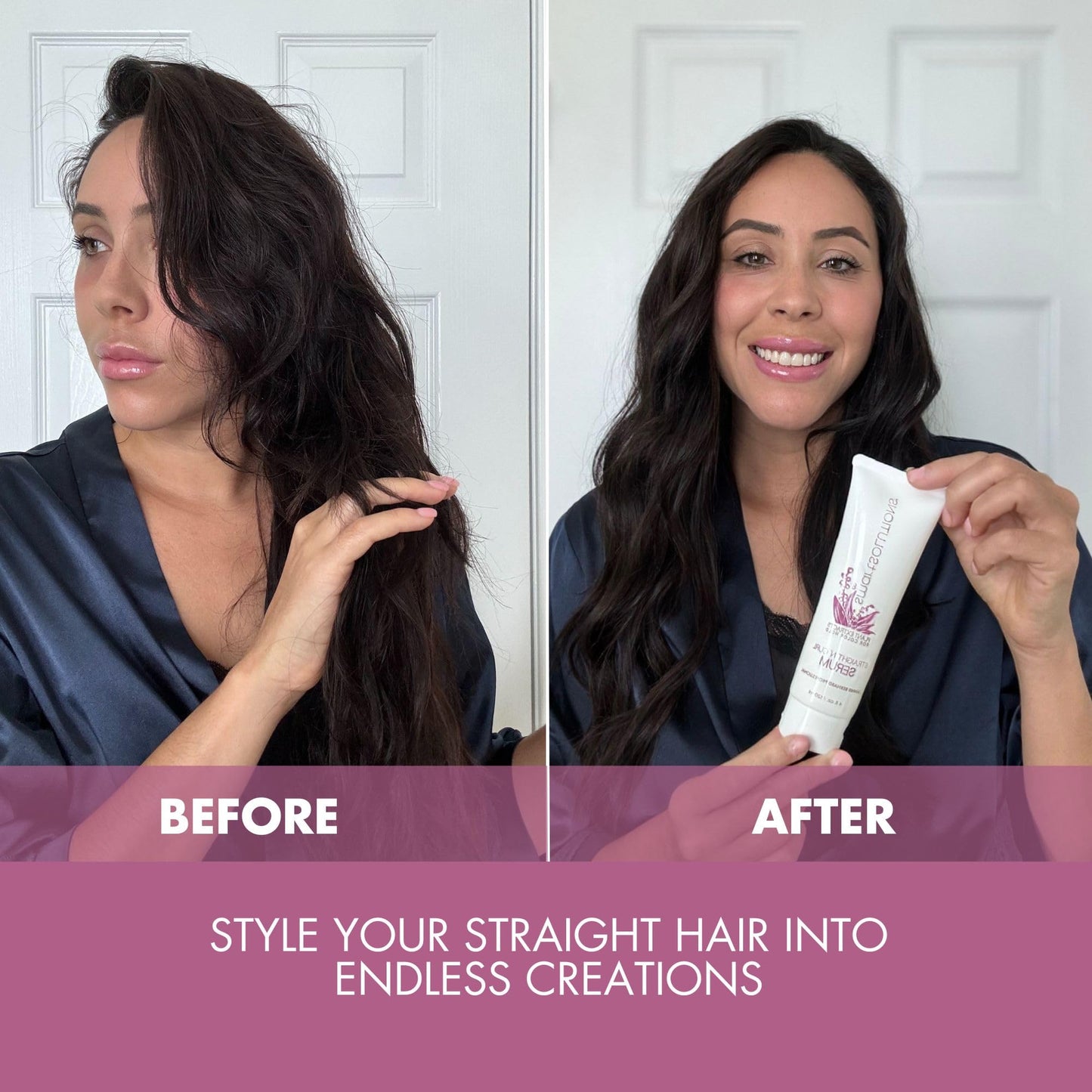 SMART SOLUTIONS Straight N' Curl Serum 4 oz, | Smooths & Straightens | Curves & Curls | Paraben-Free | Plant-based