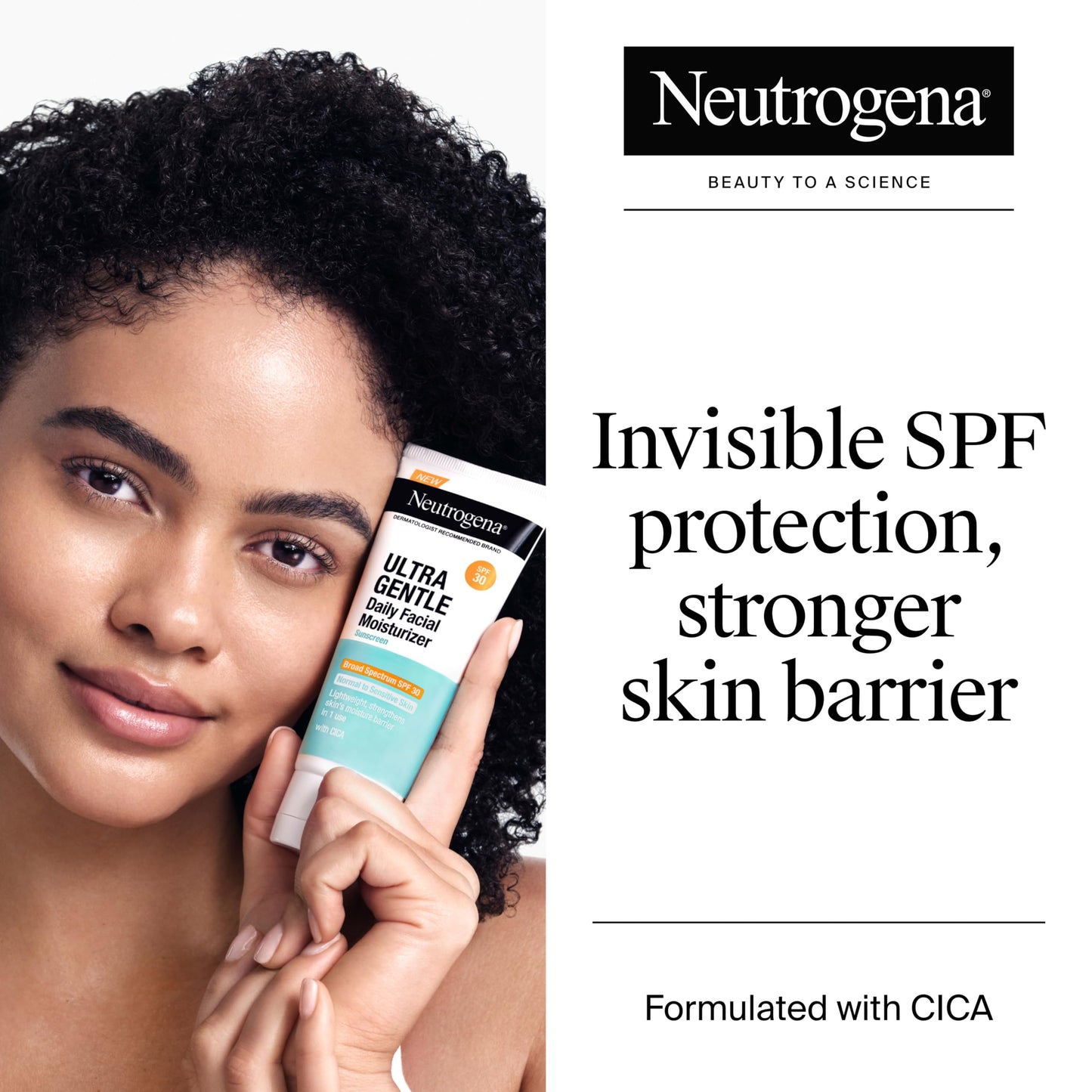 Neutrogena Ultra Gentle Daily Facial Moisturizer with SPF 30 Sunscreen with CICA, Lightweight Face Lotion with Broad Spectrum SPF 30 for Normal Beauty and Personal Care Neutrogena