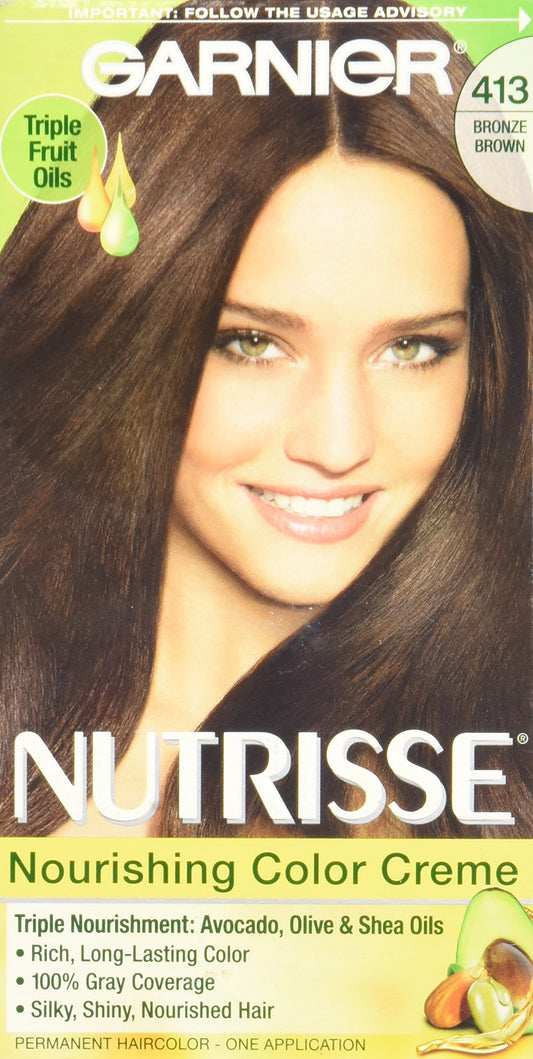 Garnier Nutrisse Nourishing Hair Color Creme, 413 Bronze Brown (Packaging May Vary) Beauty & Personal Care Garnier