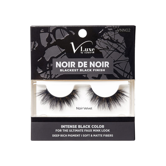 i•ENVY V-Luxe Noir De Noir False Eyelashes Blackest Black Finish, Weightless Volume and Curl False Lashes, Soft & Matte Fibers (Noir Velvet)