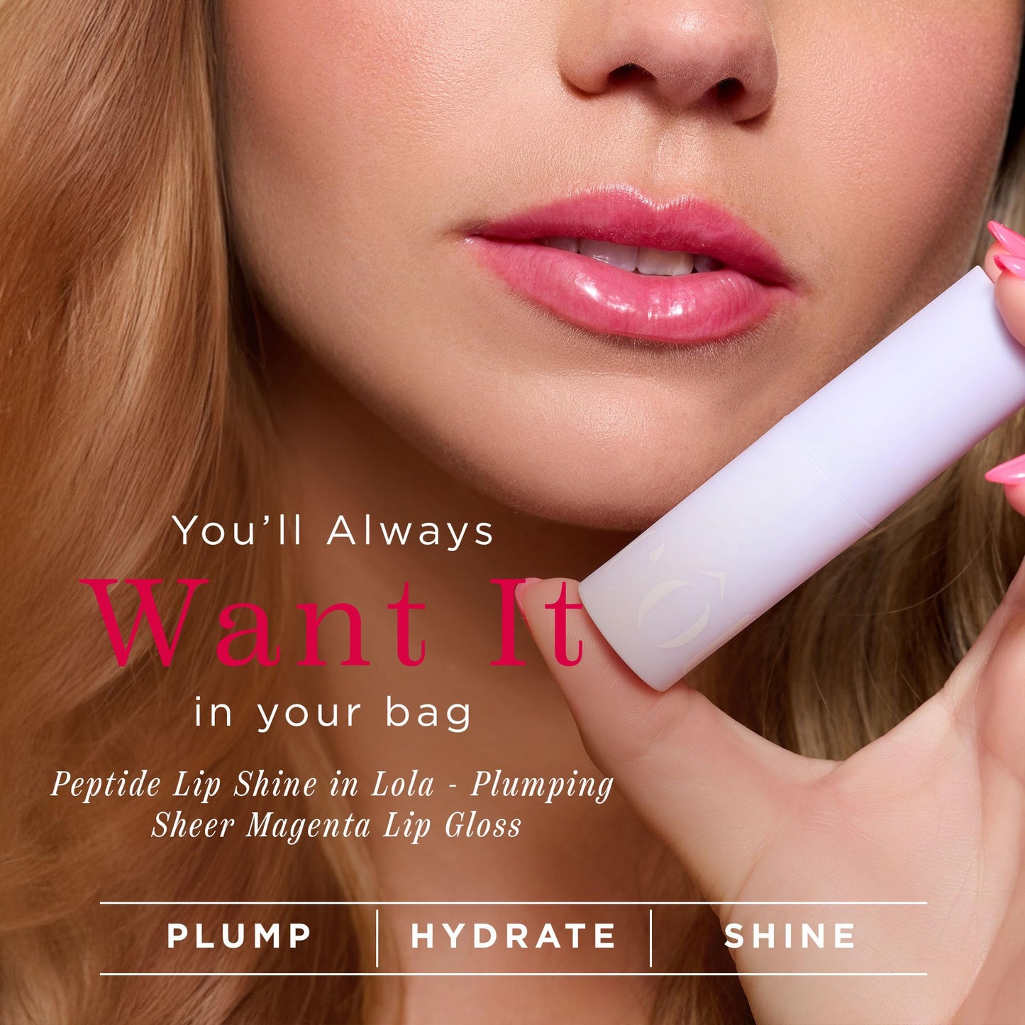 Cote Beauty's Peptide Lip Shine in Lola, Ultra Hydrating & Long-Lasting Coral Plumping Lip Gloss for Women with Hyaluronic Acid, Shea Butter & Jojoba