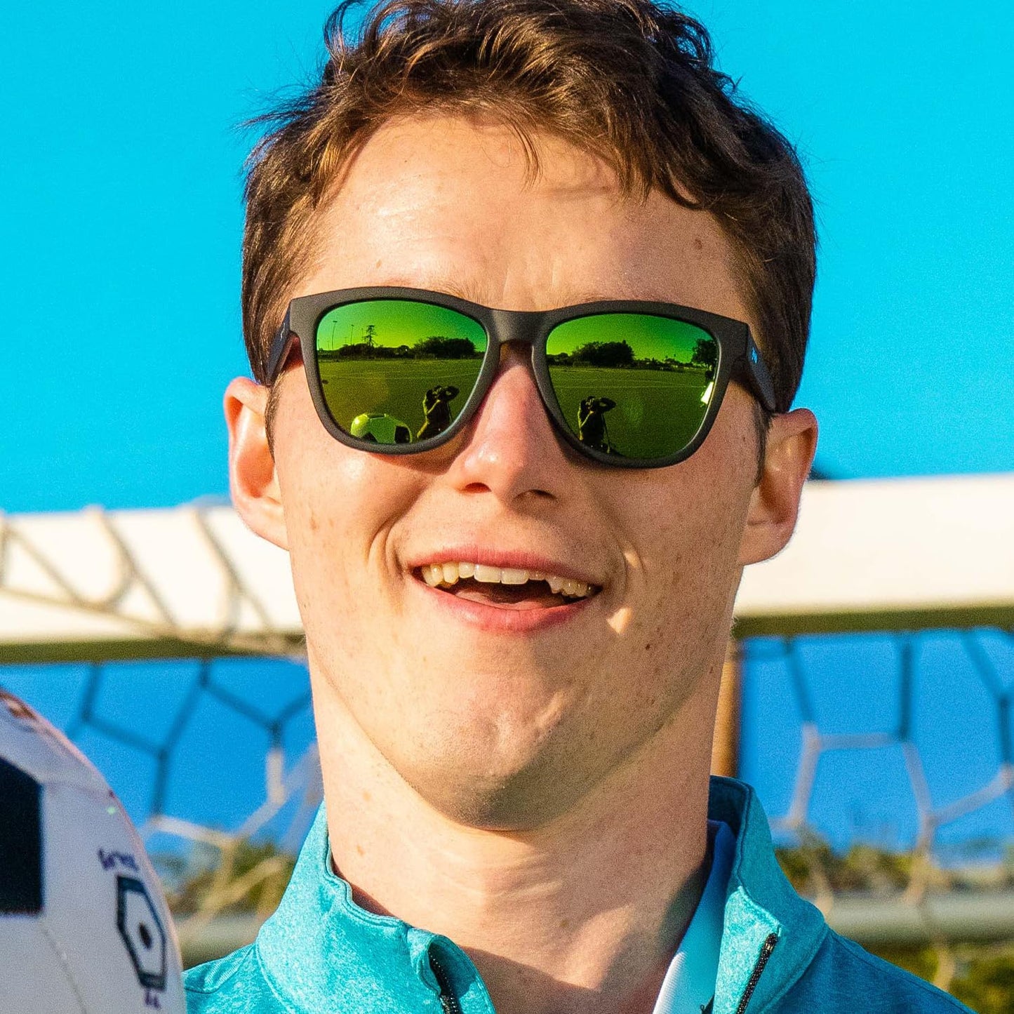 goodr Vincent's Absinthe Night Terrors Polarized Sunglasses for Men & Women, Medium Sized (OG), Black Solid Frame with Green Gold Mirrored Reflective