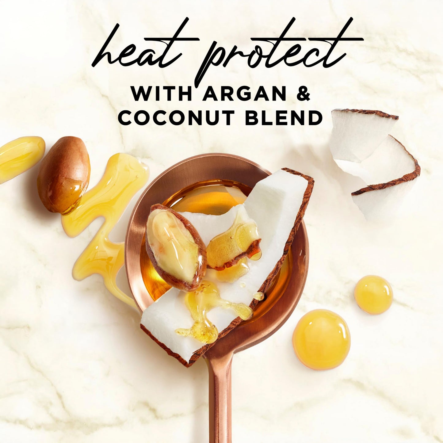Hair Food Coconut & Argan Oil Heat Protectant Leave-In Spray for All Hair Types, 450°F Heat Protection, Sulfate-Free, Paraben-Free, Dye-Free