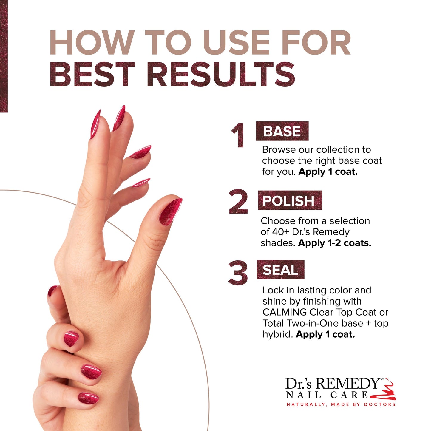 Dr’s Remedy Enriched Nail Polish: Non Toxic, All Natural, and Organic - Doctor Formulated: Strengthens, Restores, Heals, and Protects '24-Free'