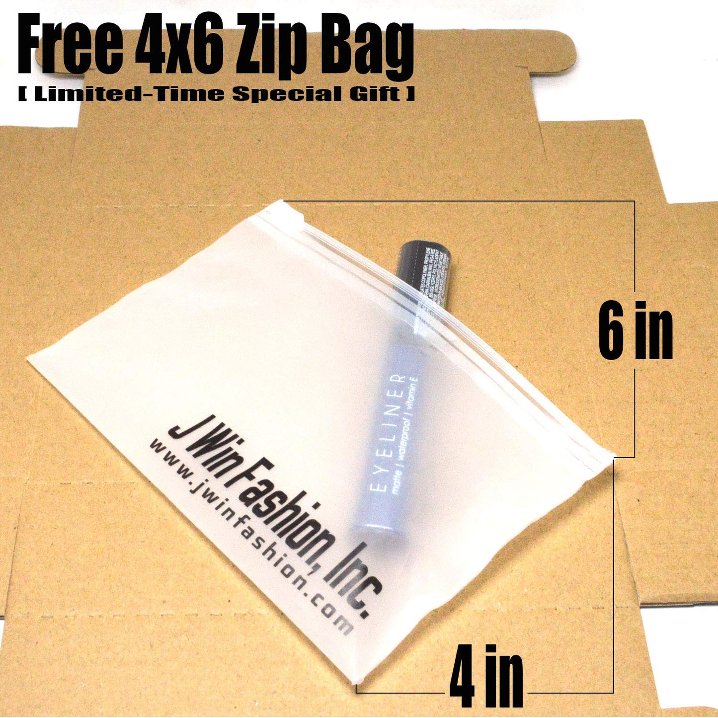 Italia-Deluxe Makeup 1 Classic Liquid Eyeliner 201 Matte Black Eye Liner Vitamin E + ZipBag
