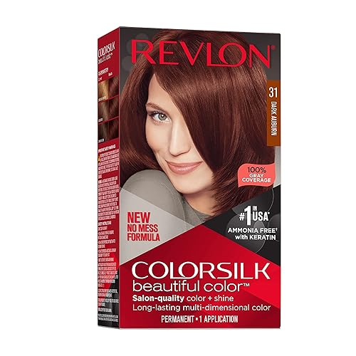 Revlon Colorsilk Beautiful Color Permanent Hair Color, Long-Lasting High-Definition Color, Shine & Silky Softness with 100% Gray Coverage, Ammonia