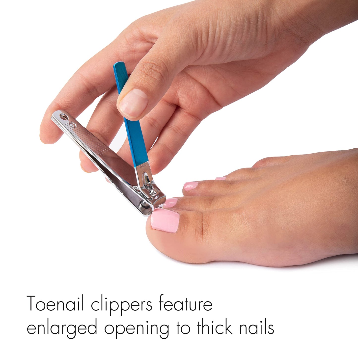 TRIM Azure Collection Clipper Set - Precision-Ground Cutting Edges for Clean, Even Cuts - Convenient and Easy to Use - Perfect for at-Home Manicures