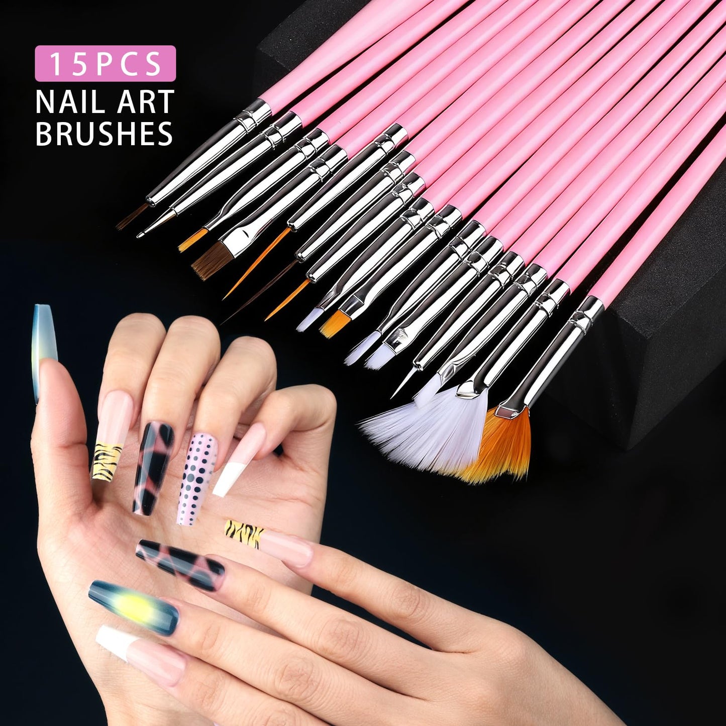 Teenitor 4 Boxes Nail Charms and Gems Set, Nail Rhinestones Nail Kit with Nail Art Brushes Nail Stand, Nail Gems Nail Design Tools with 15pcs Nail Beauty and Personal Care Teenitor
