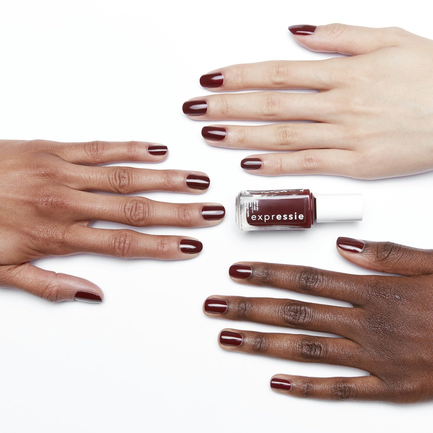 essie expressie Quick-Dry Vegan Nail Polish, Not So Low-Key, Blackened Burgundy, 0.33 Ounce