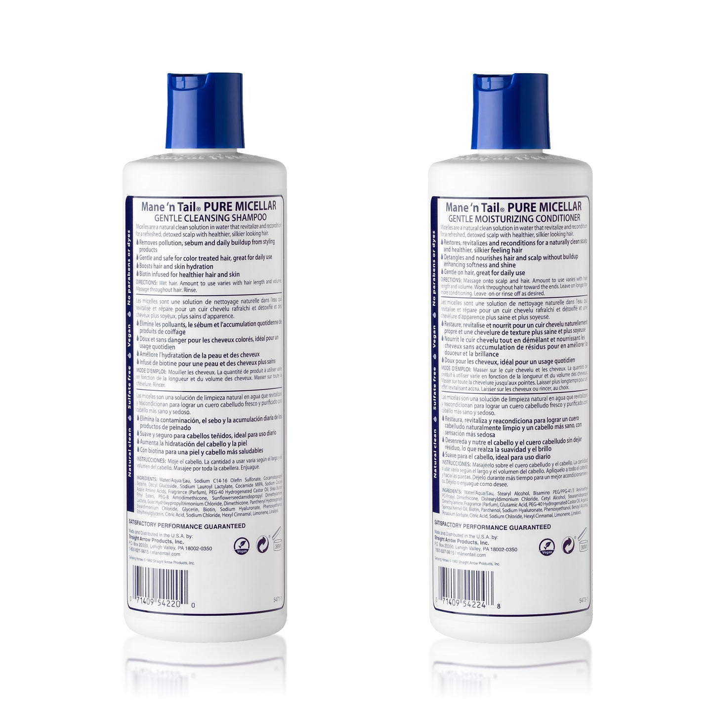 Mane 'n Tail Micellar Shampoo & Conditioner Sulfate Free with Biotin for Oily Hair, Build Up, and Hard Water to Detox and Clarify 11.2 fl oz 2-Pack