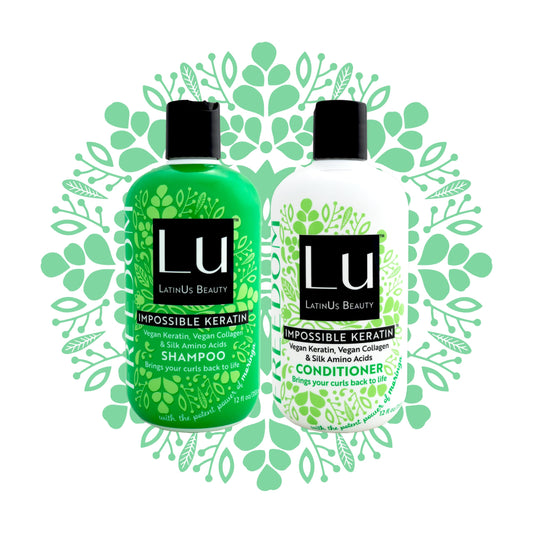 Lu by LatinUs Beauty Freedom Set | Curly Hair Set Shampoo, Conditioner with Impossible Keratin™, Moringa Oil, Cruelty Free, Sulfate Free, Paraben