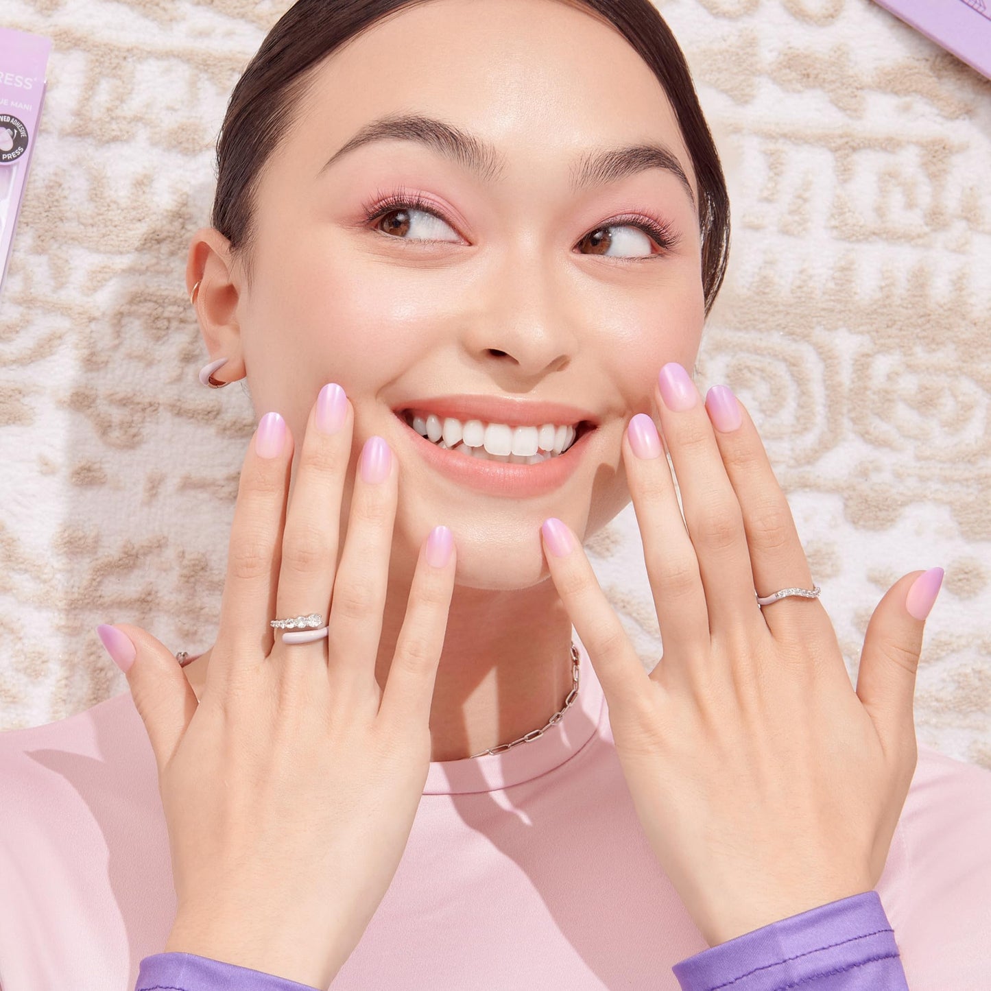 Impress Color Ombre Press On Nails, 'Take A Chance', Purple, Short Oval, PureFit Technology, Patented Super Hold Adhesive, Chip Proof, Smudge Proof Beauty & Personal Care imPRESS