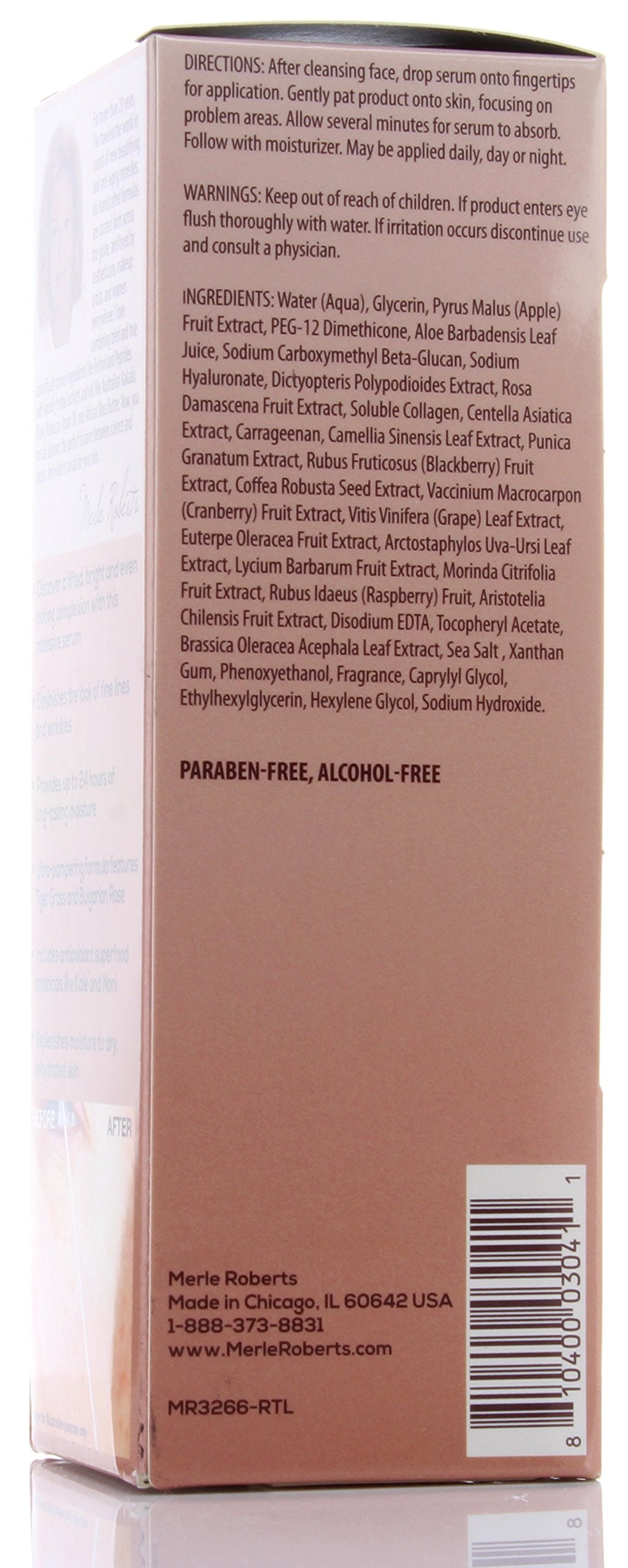 Merle Roberts Dark Spot Serum with Collagen. Anti-aging serum for Wrinkles, Sagging Skin, & Fine lines. With Bulgarian Rose & Antioxidant Superfood