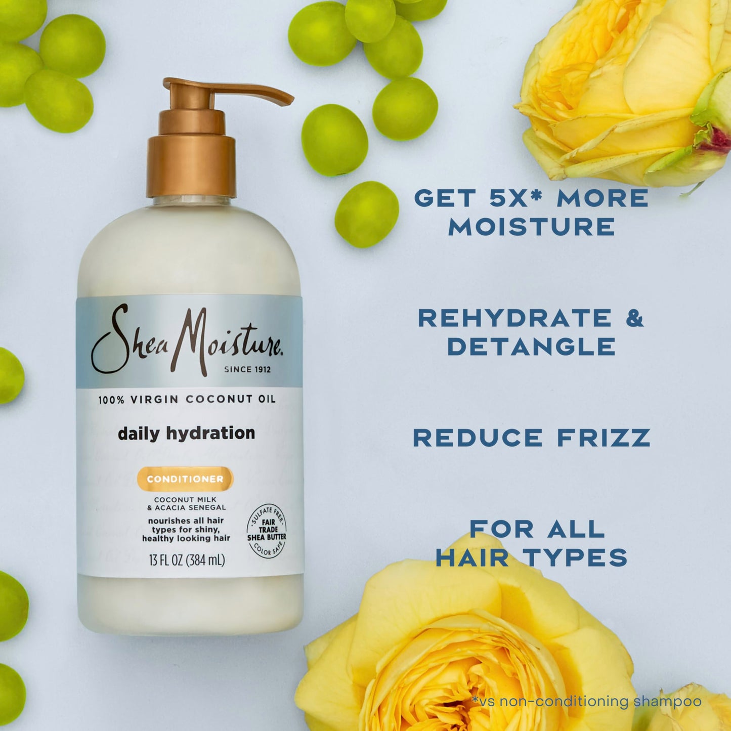 SheaMoisture 100% Virgin Coconut Oil Daily Hydration Conditioner, 13 Ounce