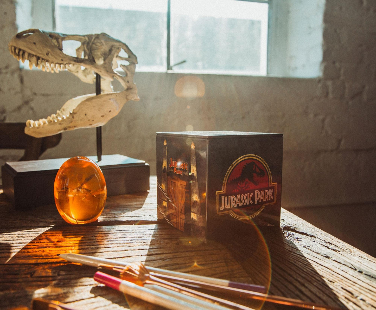 Eleston Jurassic Park Tin Storage Box Cube Organizer With Lid, Small Portable Container | 4 Inches