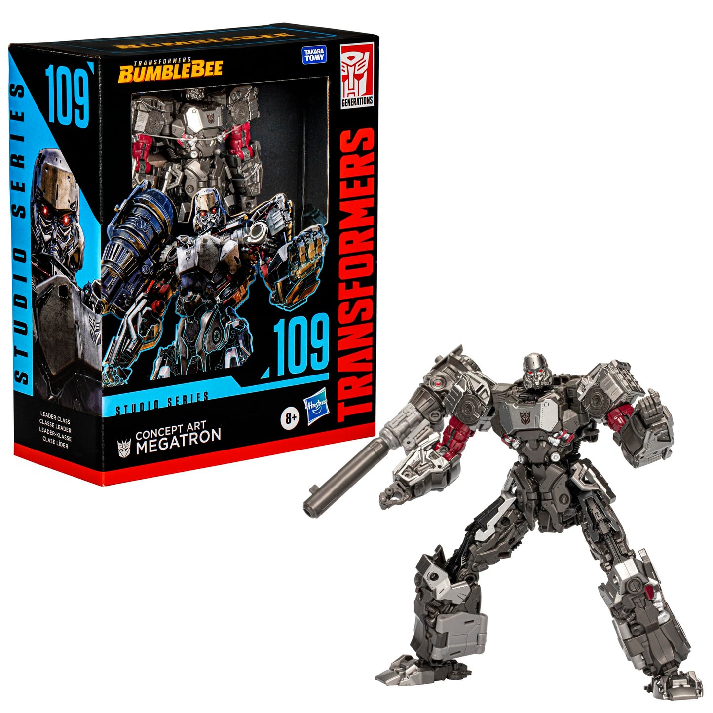 Transformers Toys Studio Series Leader Bumblebee 109 Concept Art Megatron, 8.5-inch Converting Action Figure, 8+