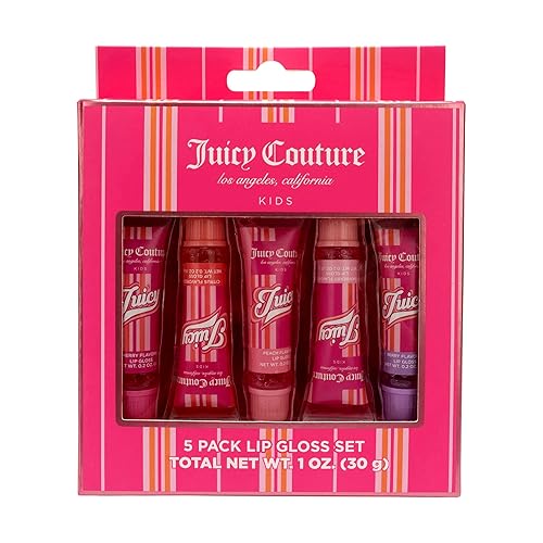 Juicy Couture Lip Gloss Makeup Set - 5 Gloss Shades with Cute Packaging for Girls & Tweens
