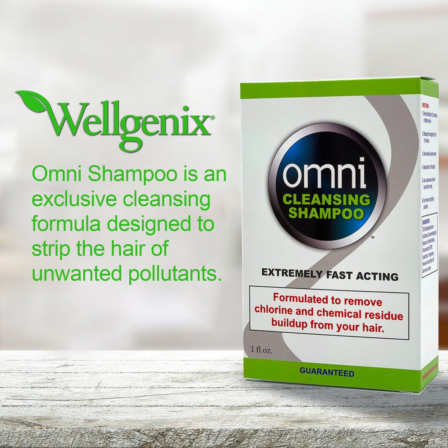 Omni Detoxifying Hair Cleansing Shampoo- Fast Acting Anti Residue Shampoo - Scalp Clarifying Formula for Dry Hair - Anti Chlorine Post Swim Shampoo, 1