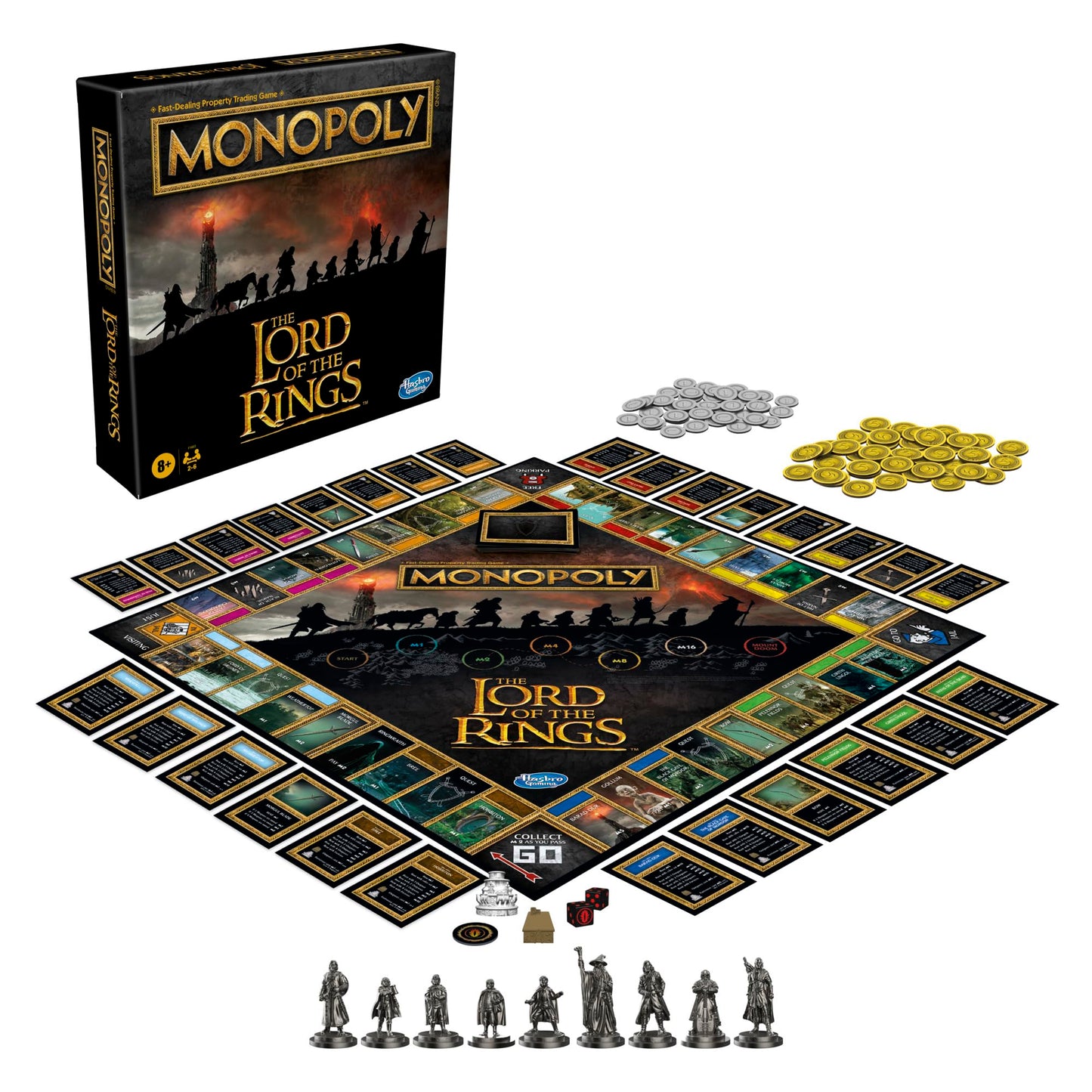 Hasbro Gaming Monopoly: The Lord of The Rings Edition Board Game Inspired by The Movie Trilogy, Play as a Member of The Fellowship, Ages 8 and Up…
