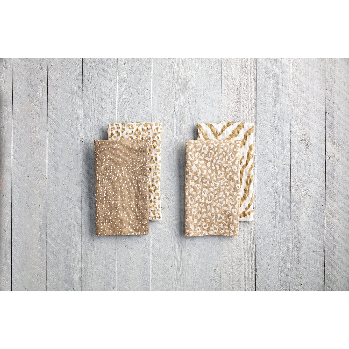 Mud Pie Leopard Towel Set, Fawn, 26" x 16.5"