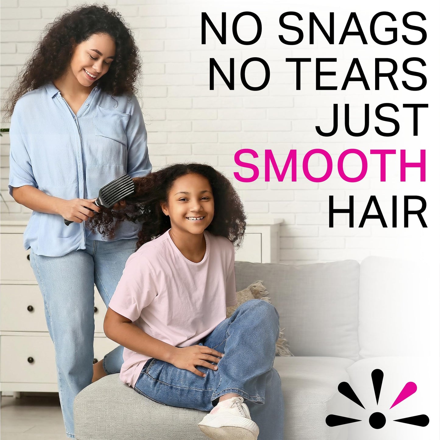 Premium Tangle Buster Brush - Soft Nylon Travel-Friendly Bristles - Long Durable Rubber Handle - Ideal for Wet and Dry Hair & Easy Grooming, Cashmere