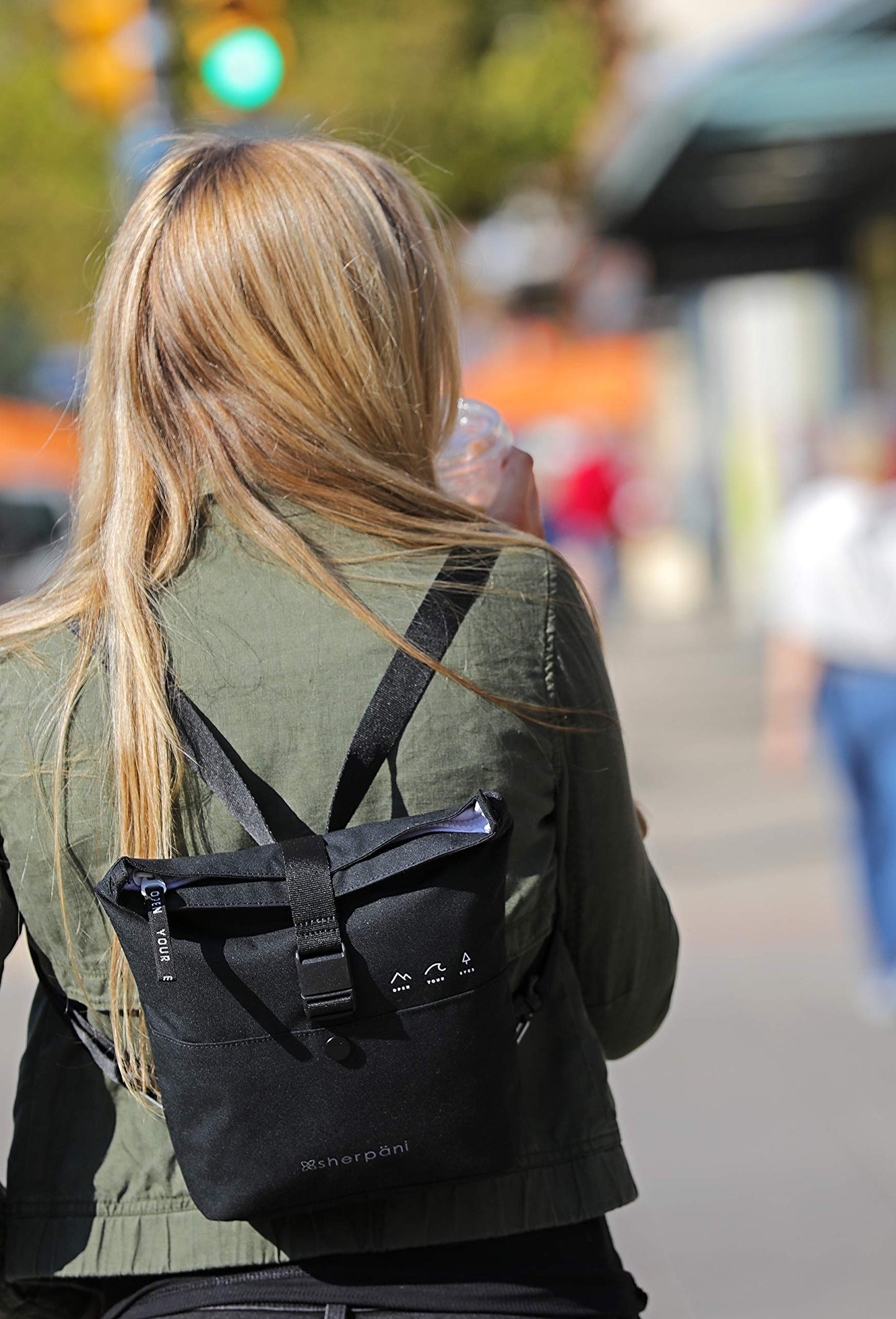 Sherpani Eiko, Mini Backpack with Coin Purse, Convertible Backpack, Small Crossbody Bag (Black)