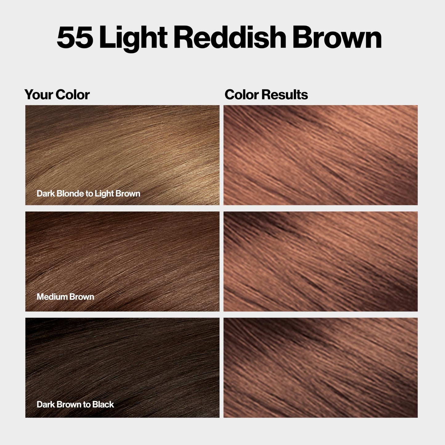 Revlon ColorSilk with Bond Repair Complex, Red Permanent Hair Color, 100% Gray Coverage, Ammonia Free Hair Dye, Vegan Keratin, 55 Light Reddish Brown