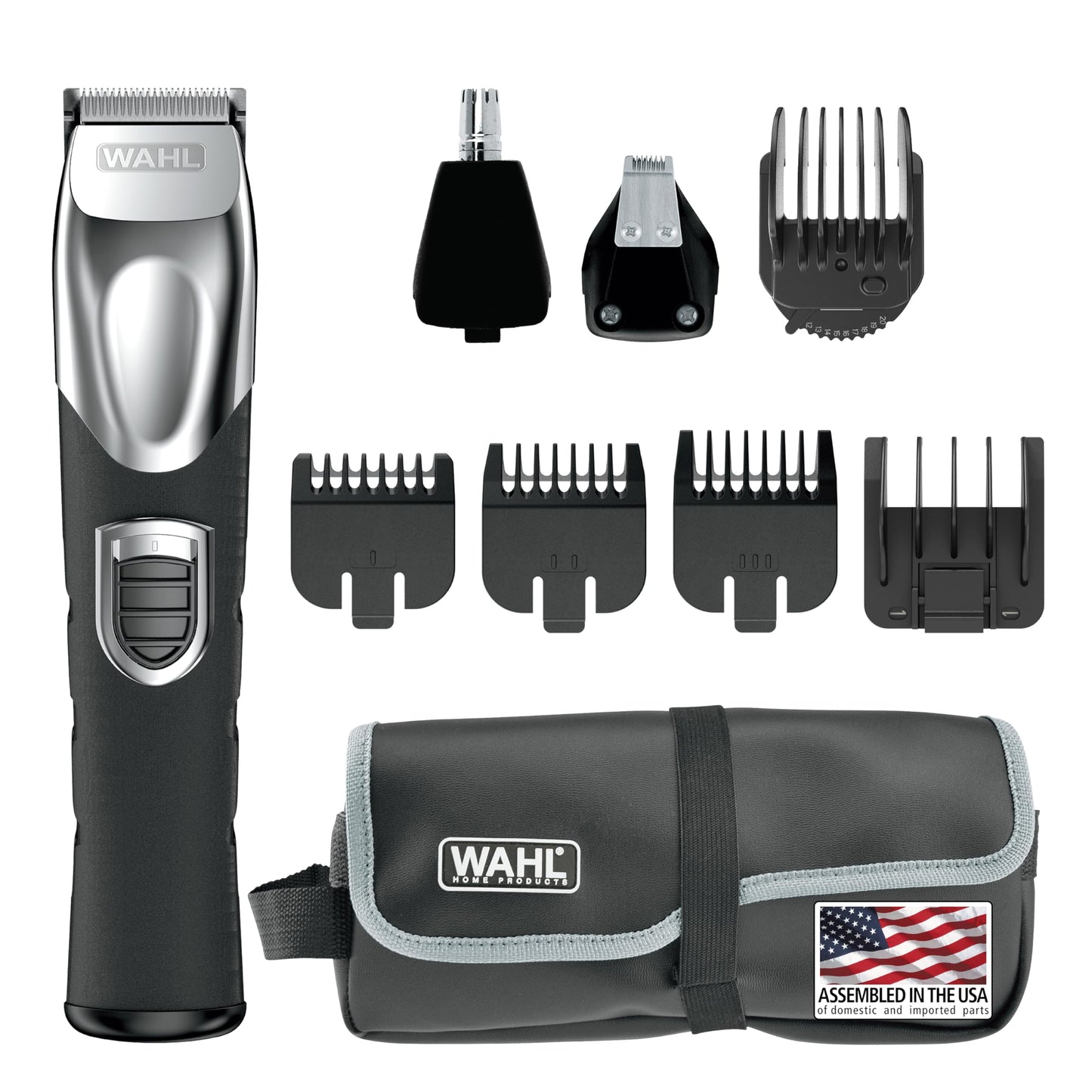 Wahl USA Rechargeable Lithium Ion All in One Beard Trimmer for Men with Detail and Ear & Nose Hair Trimmer Attachment - Model 9854-600B Beauty and Personal Care Wahl Default Title