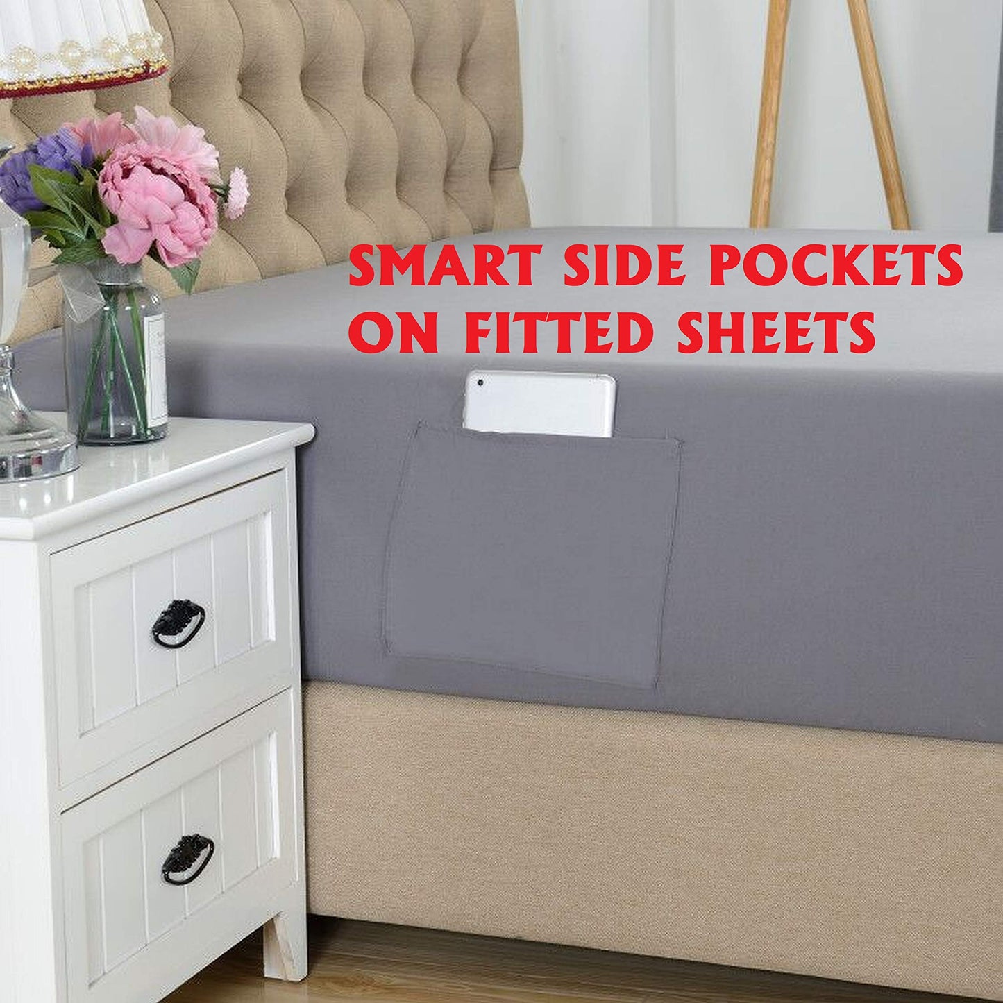 Elegant Comfort Luxury Soft Bed Sheets Bloomingdale Pattern - 1500 Premium Hotel Quality Microfiber Softness Wrinkle and Fade Resistant (6-Piece)