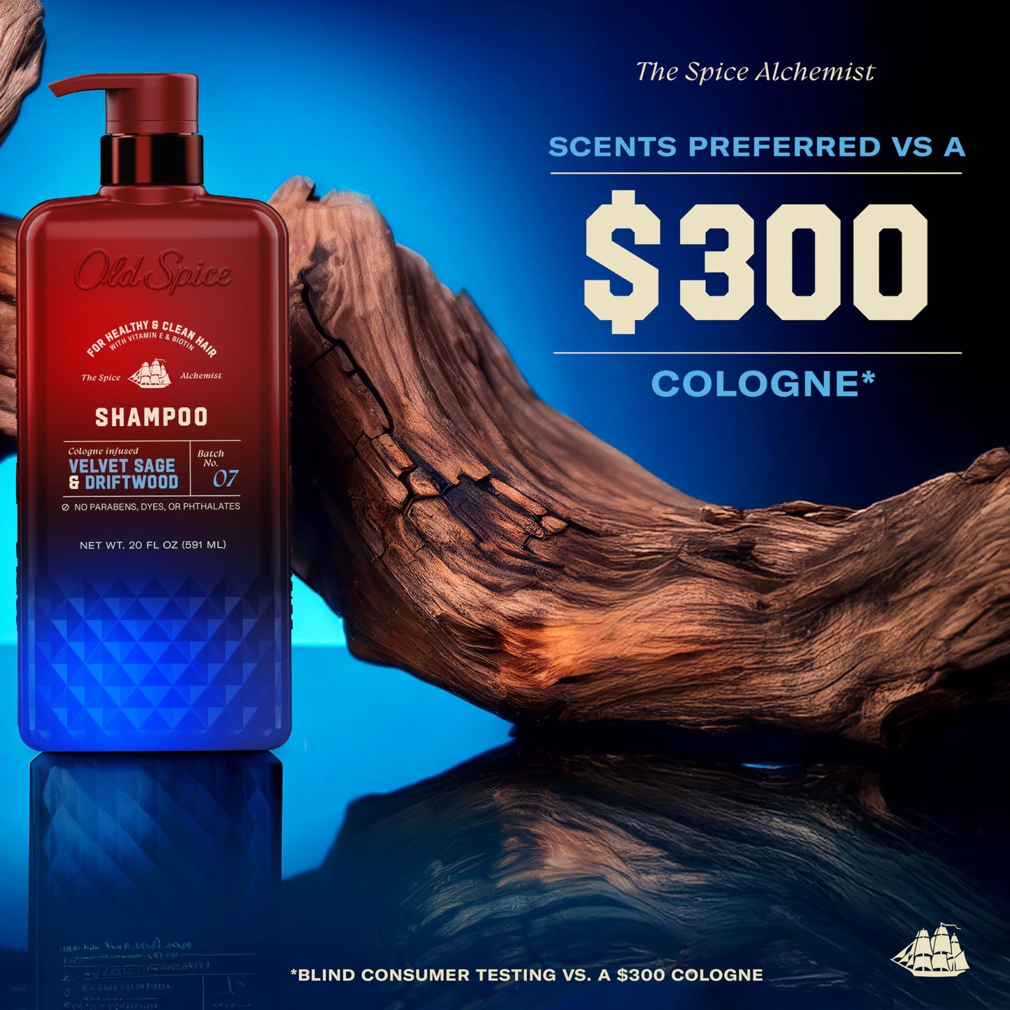Old Spice Mens Shampoo, The Spice Alchemist Collection, 24/7 Cologne-Infused Velvet Sage & Driftwood Scent, Free of Parabens & Phthalates, 21.9 fl oz Beauty and Personal Care Old Spice