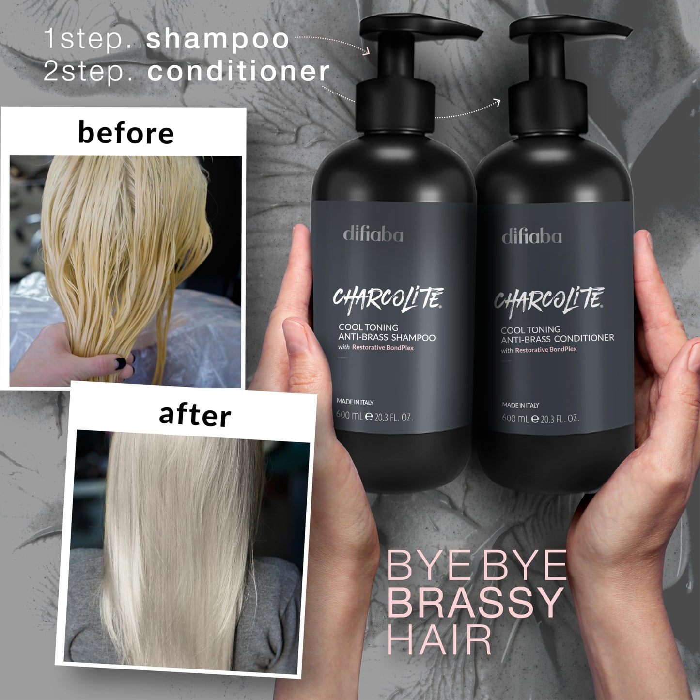 Charcolite Cool Toning Shampoo 20.3oz | Natural Anti-Yellow Shampoo with Activated Charcoal & Graphite | For Blonde, Bleached, Grey or Platinum Hair |