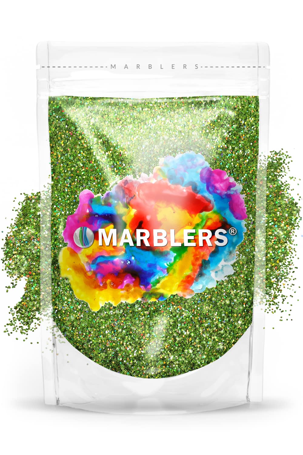 MARBLERS Holographic Glitter [Holo Apple Green] 3oz (85g) | Fine | Non-Toxic, Vegan, Cruelty-Free | Face, Body, Eyeshadow, Hair, Festival, Party