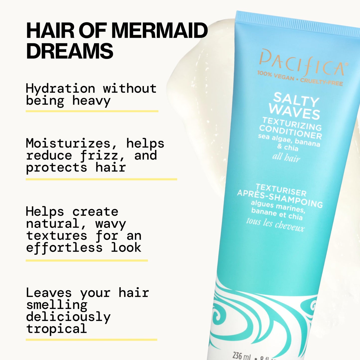 Pacifica Beauty Salty Waves Texturizing Shampoo + Texturizing Conditioner | For All Hair Types | Perfect and Effortless Beach Hair | 100% Vegan