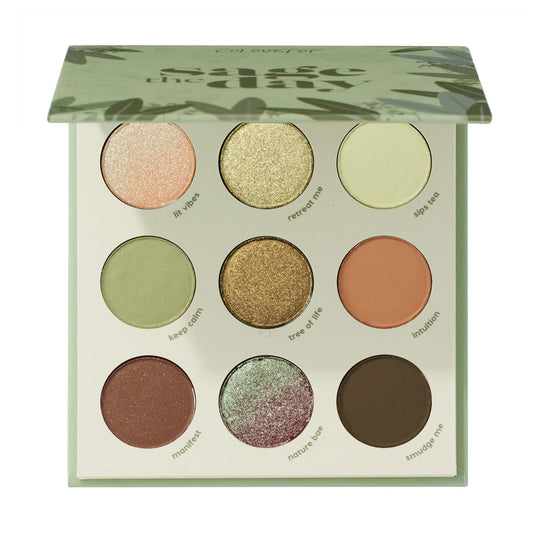 ColourPop Sage the Day Eyeshadow Palette - Sage & Olive Palette with Metallic and Matte Finishes - High-Pigment Eye Makeup with a Long-Wearing Formula