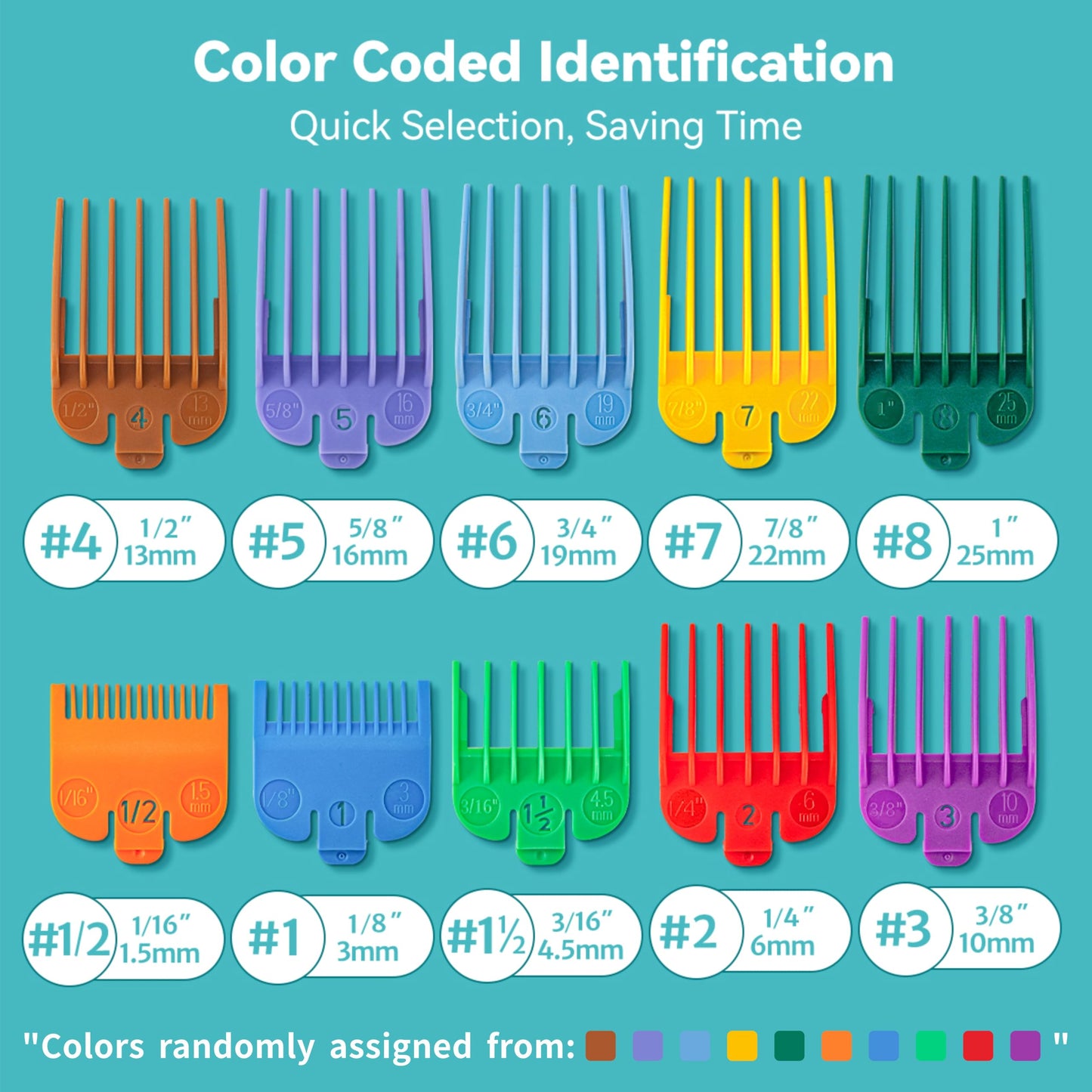 10 Professional Hair Clipper Guards Cutting Guides Compatible with Most Wahl Clippers (Not for All Models) with Organizer, Color Coded Clipper Combs Beauty and Personal Care LAVEST