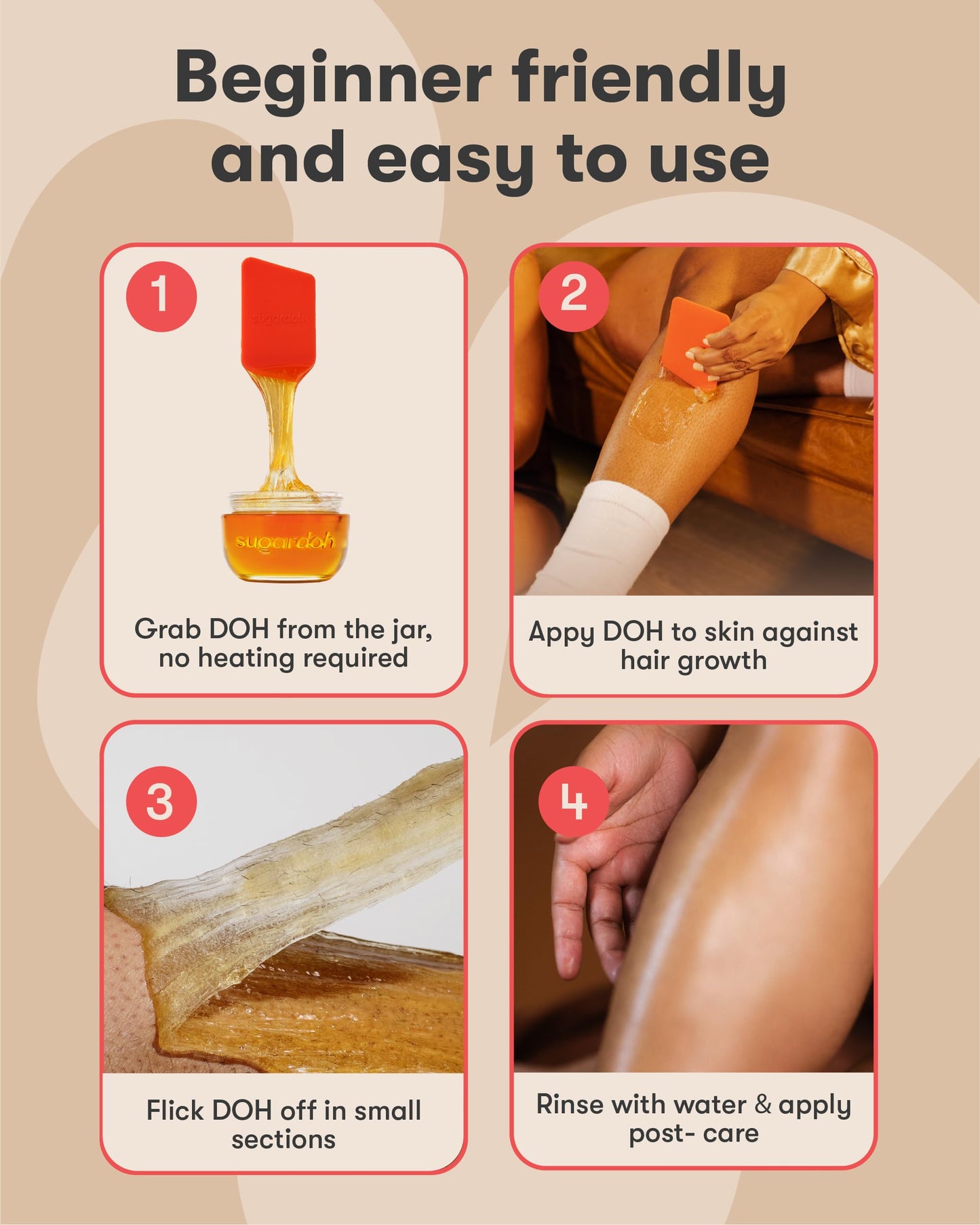 Sugardoh Sugar Waxing Kit for Women As Seen On Shark Tank (Mini Kit Firm) Face, Arms, & Legs, Sugar Wax Hair Removal- Sugaring Tiktok Viral Products Beauty and Personal Care SUGARDOH