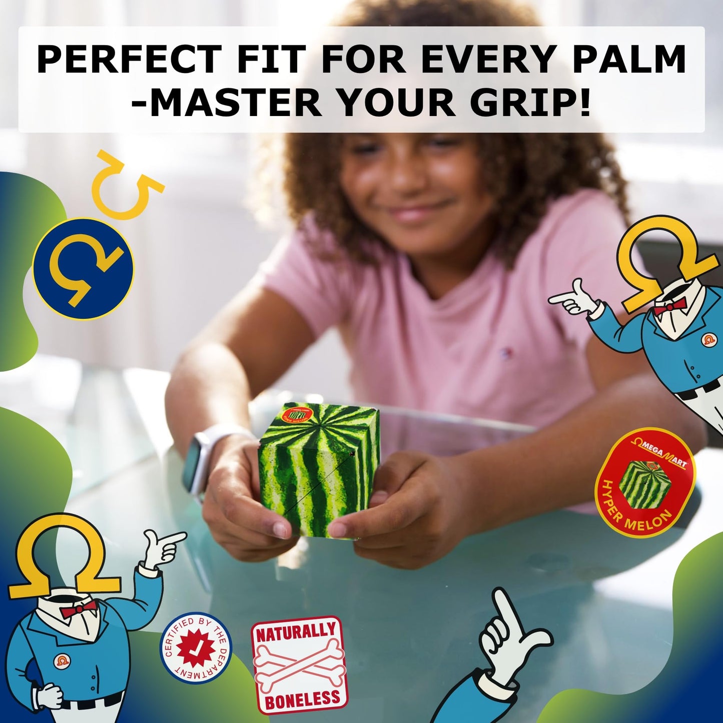 SHASHIBO Shape Shifting Box – Award-Winning Fidget Cube with 36 Magnets, Transforms into 70+ Shapes, Sensory Toy Gift for Kids, Teens & Adults (Hyper Melon)