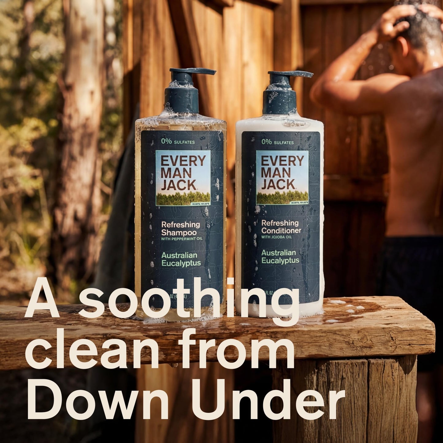 Every Man Jack Men's Shampoo and Conditioner Set - Australian Eucalyptus - Sulfate Free - Made w/Plant Powered Refreshing Ingredients like Peppermint