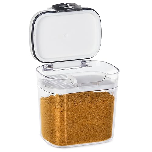 ProKeeper Mini Spice & Herb Storage Container - 1.5 Cups, Airtight, Clear Plastic for Baking Soda, Powder, and Snacks