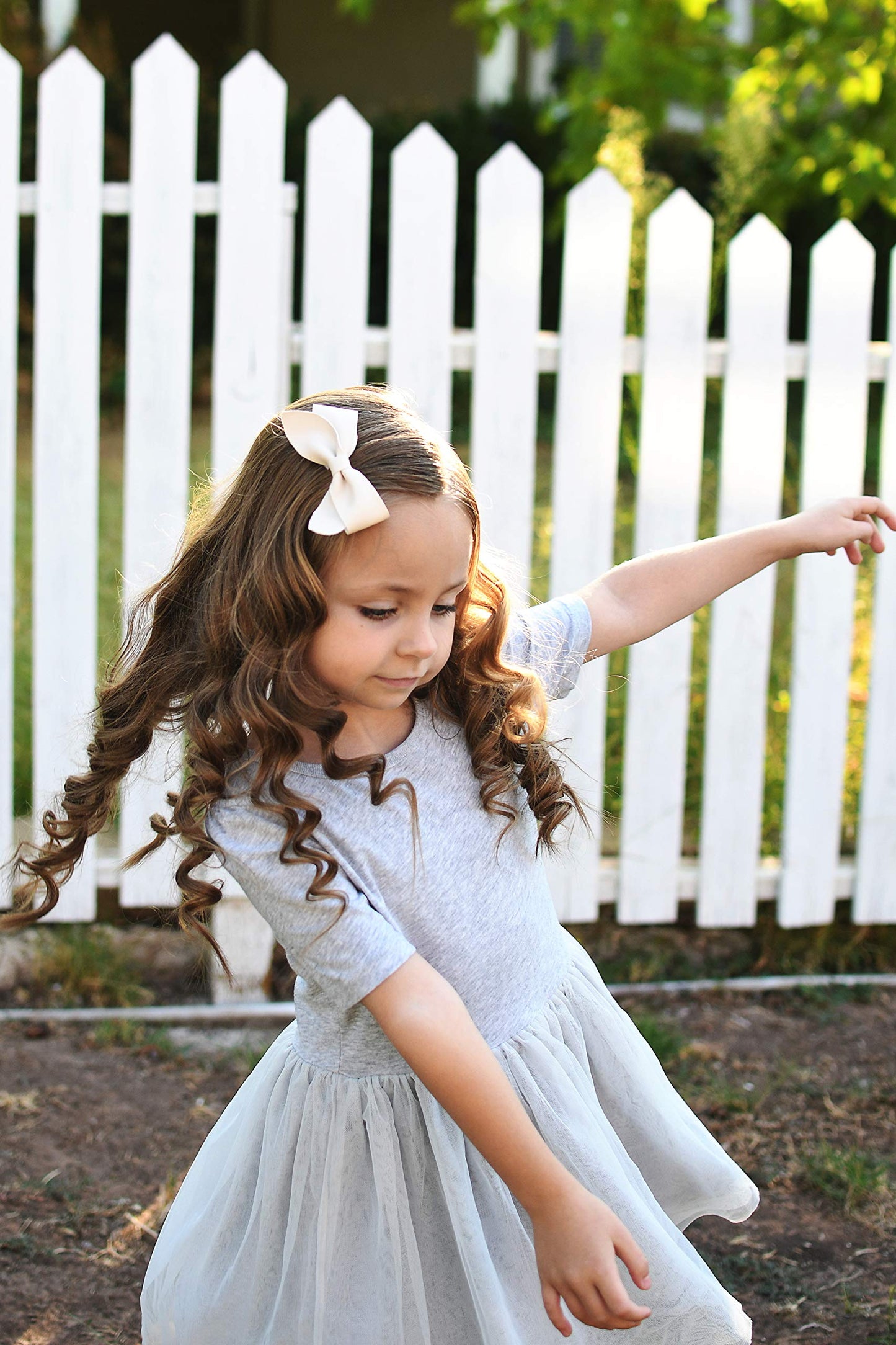 California Tot Girl's Mixed Bow Clips Fully Lined Strong Grip Non Slip for Fine Hair (Mia Set of 4)