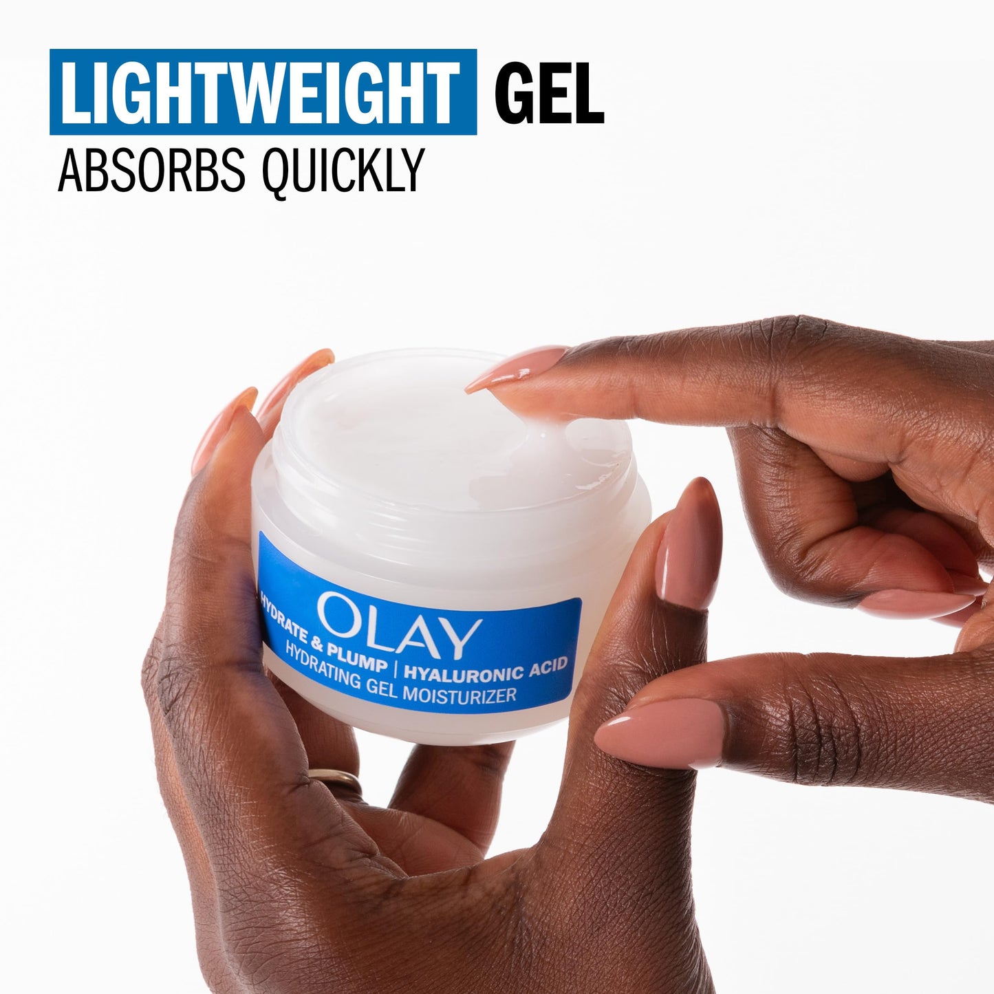Olay Hyaluronic Acid Face Mousturizer, Plump & Hydrate, Fragrance-Free - Hydrating Gel for Dry Skin Retain & Replenish Moisture, with Niacinamide