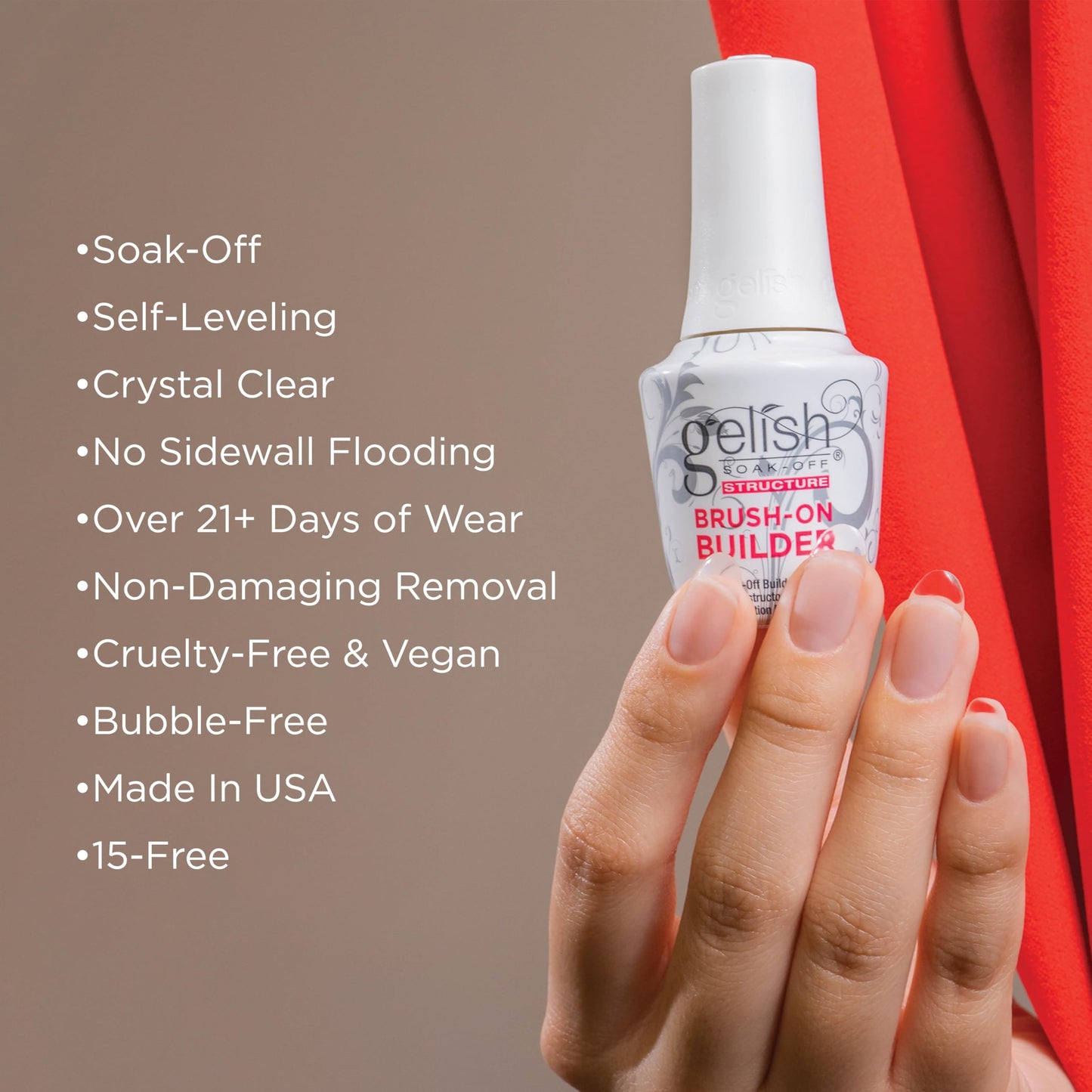 Gelish TPO-Free Soak-Off Brush-On Builder - Clear, 15 mL Beauty & Personal Care Gelish